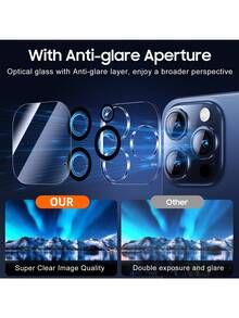 Yezodawee 2pcs High-Definition Tempered Glass Screen Protector, Includes Installation Tool Kit And High-Definition Transparent Camera Lens Protector, 9H Hardness Shatterproof Tempered Glass Film, Auto-Alignment Tool Kit, Compatible With IPhone 16 Pro Max/16 Pro/16 Plus/16E/16/15 Pro Max/14 Pro Max/13 Mini/12/11 Series, Full Coverage, Anti-Fingerprint, Anti-Drop, Anti-Scratch - 1+1 - View 8