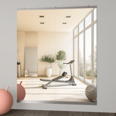 2-Pack Home Gym Mirrors - 145x61cm Large Tempered Glass Full-Length Wall Mirrors For Yoga, Fitness & Dance Studio | Frameless, Shatterproof & Durable For Garage Or Home Workouts