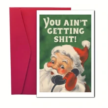 Holiday Cartoon Santa Claus Christmas Greeting Card: "You Know Nothing!" - Suitable For Giving To Friends, Family Or Colleagues - Includes Envelope - Multicolor - View 8