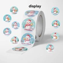 500 buc/rolă autocolante cu model de poștaș cu om de zăpadă, autocolante cu binecuvântare pentru om de zăpadă, autocolante cadou pentru om de zăpadă, dimensiune: 2,5 cm / 1,0 inch, rotunde, autocolante pentru copii, potrivite pentru Halloween, Crăciun, decorare cadouri pe cutii de papetărie, cărți, plicuri etc.