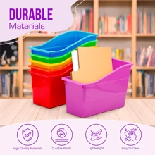 6 cestas de almacenamiento de colores para el aula, organizador de lápices para el aula, organizador de papelería para el aula, cestas de almacenamiento de plástico pequeñas, portacrayones, portapapices para uso doméstico, útiles escolares, suministros de almacenamiento, para volver a la escuela