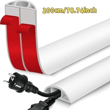 1 Roll 78.74inch Wood Grain Self-Adhesive Cable Protector, PVC Floor Cable Protector, Self-Adhesive Wire Concealer, Anti-Slip Cable Protector For Home And Office, Available In 39.37/78.74inch Sizes