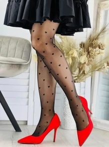 1 件女士优雅心形丝质紧身裤