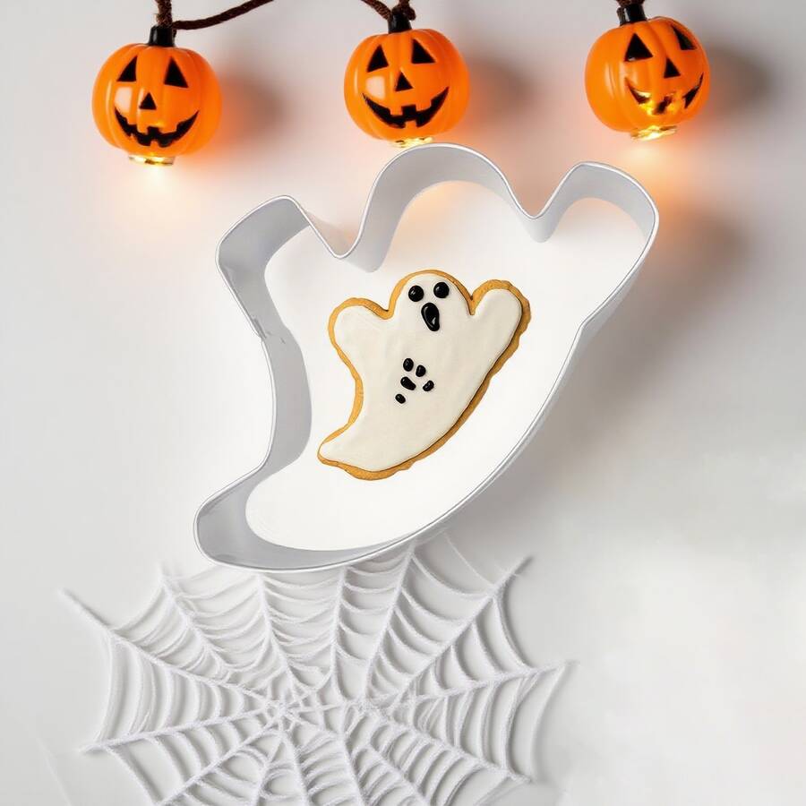 1 szt. foremka do ciastek w kształcie ducha ze stali nierdzewnej, materiał odpowiedni do ciasta na imprezę halloweenową, prezenty na Halloween