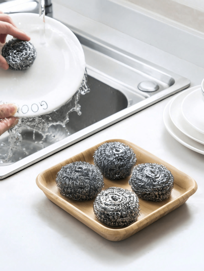 24 Pack Steel Wool Scrubber, Metal Kitchen Scrubbing Sponges, Dishwashing Scouring Pads Heavy Duty, Premium Stainless Steel Scrubbers For Cleaning Dishes Pots And Pans Bathroom Oven (Sliver)