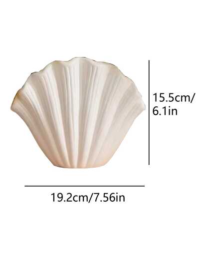 Wit Nordic Shell Shaped Resin Vase Home ation, Desktop Artificial Flowers, Plant Supports, Tableware, Flower Arrangement, Easy To Ceramic Vase, Ins Hydroponic Fresh Arrangement Homestay Model Room Glass view 7