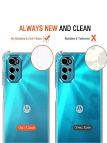 适用于 Moto G10/G20/G30/G41/G51 5G/G52/G82/G60/G62/G71 5G、G14/G24/G24 Power/G34/G53 5G/G73/G84 5G、Edge 50 Fusion、Edge 50 Pro 5G 的纯色 TPU 透明防震手机壳，采用柔软 TPU 边框加固边角，保护摄像头镜头，防水防摔防刮，是春季生日的理想礼物。 - 無色 - 查看 11