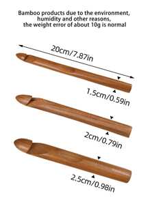 15mm/20mm/25mm 大号钩针，木质圆珠钩针，光滑圆头，符合人体工程学的手工纱针，适用于粗针织