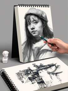 1 عبوة 30 ورقة ، دفتر رسم ، دفتر رسم مربوط بحلزون علوي ، دفتر رسم فني خالي من الحمض للرسم والتلوين والكتابة للبالغين والمبتدئين والفنانين ، للرسم والتلوين والرسم. عودة إلى المدرسة