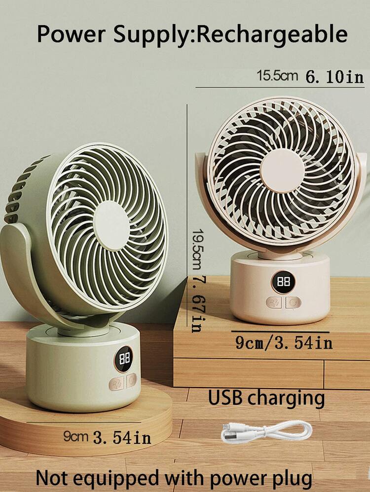 Ventilador de escritorio, ventilador eléctrico de sobremesa, ventilador mini portátil de alta potencia y súper silencioso para oficina, ventilador de enfriamiento y circulación potente para estudiantes, dormitorios y mesitas de noche, recargable y de larga duración, selecciones de primavera y verano, regalos para damas de honor, para habitación, dormitorio, playa, viajes, para hombres, para mujeres, vacaciones - Multicolor - Añade 11