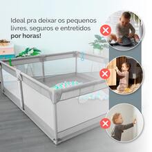 Children's Playpen Fence Protection Baby Child Safe - 灰色 - 查看 4