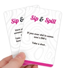 Sip&Spill-Board Game Card, Couples, Date, Party, Wonderful Game, Party Entertainment Game Card, Suitable Holiday Gift, Card Game, Women's Night Game, Party Game