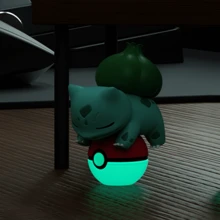 Llavero de peluche que brilla en la oscuridad - Eevee, decoración versátil para el coche o el escritorio, diseño 3D súper lindo, inodoro, que brilla en la oscuridad, regalo perfecto para las fiestas - Verde - Ver 3