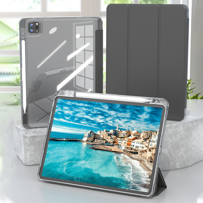 Transparent Acrylic Tri-Fold Case Compatible With IPad 10th Generation, Built-In Pencil Slot Compatible With IPad 11th(A16) Generation Multiple Viewin