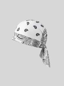 1pc Unisex Paisley Pattern Pirate Hat With Adjustable Strap, Elastic Fabric Pirate Cap Suitable For Daily Use Pirate Hat Pirate Costume