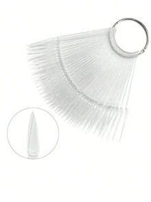 200pcs Nail Polish Color Card Sticks With Rings, Transparent Pointed Nail Polish Display Sticks, Pointed False Nail Sample Sticks, Nail Art Color Display Board, Nail Art Home DIY Salon Supplies - Multicolor - View 8