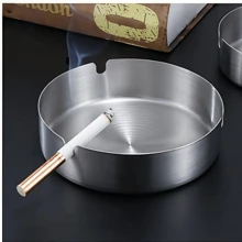 1/2/3 Pcs Walnut & Stainless Steel Ashtray, Round Tabletop Ashtray, Ashtray With Lid, Dustproof Ashtray, Windproof Ashtray, Detachable Magnetic Design, Easy To Carry, Easy To Wash, Non-Slip Base, Vintage Style Light Luxury Smoking Accessories, Can Be Used As Smoking Supplies For Smokers, Smoking Tray, Outdoor Ashtray