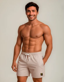 Men's Bermuda Shorts Beachwear Premium Fabric Lunny Confecções 2025 Various Colors - 米色 - 查看 2