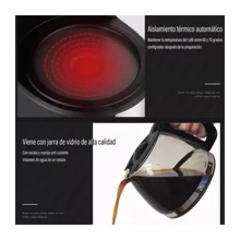 Cafetera automática con filtro antigoteo para el hogar, máquina de café de vidrio para 12 tazas Capacidad 750ML Cafe Caliente, Cafe con Leche Preparado Frio - Tipo de Enchufe A Japonés (100V) - Ver 2