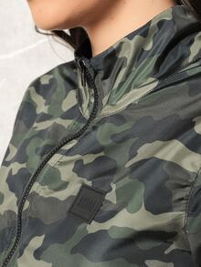 Women's Microfiber Cropped Jacket, Water Resistant And UV Protection - Versatility, Comfort, Style - Dark Green - View 8