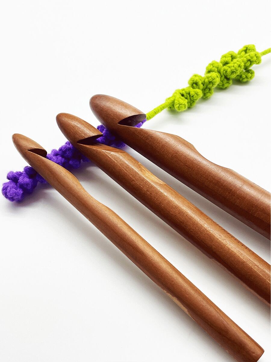 15mm/20mm/25mm 大号钩针，木质圆珠钩针，光滑圆头，符合人体工程学的手工纱针，适用于粗针织