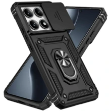 [Quantum Armor Pro] 军用级防摔保护壳适用于三星 S25 Ultra/S25+/S25/S24 Ultra/S24+/S24 FE/A56/A36/A55/A35 & 14T/14T Pro & Apple 17Pro Max/17Pro/17Air/17/16 Pro Max/16e/16Pro/16Plus - 滑动镜头保护盖 + 装甲技术保护