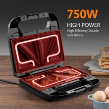 CACHOO KEINVE 3-In-1 Sandwich Maker, Panini Press & Waffle Iron - Indoor & Outdoor Electric Grill With Removable Non-Stick Plates, Cool-Touch Handle, LED Light, Easy Clean, 750W - Perfect For Home, Kitchen, Camping & Travel - US A Type Plug(110-127V) - View 7