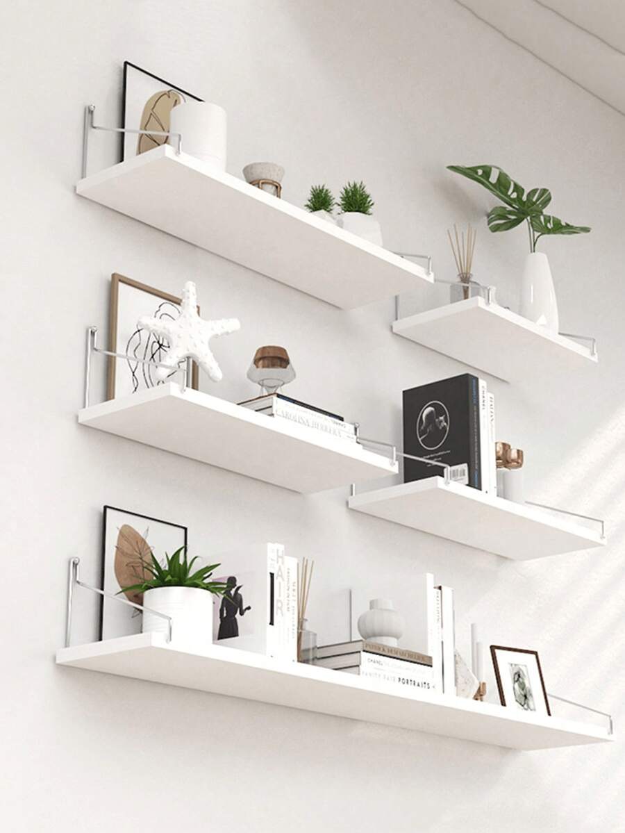 1pc No Drill Needed Floating Shelf Wall Mount Rack For Books, Plants ...