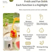Ten przenośny blender i sokowirówka jest wyposażony w cyfrowy wyświetlacz, bezprzewodowe zasilanie przez USB, wydajny silnik o prędkości 20 000 obr./min oraz ostrza ze stali nierdzewnej. Jego kompaktowa konstrukcja umożliwia przygotowywanie koktajli, koktajli mlecznych i soków warzywnych. Jest wygodny w transporcie i kompatybilny z urządzeniami USB, co czyni go idealnym wyborem do użytku w domu, biurze i w podróży. - Wielokolorowe - Zobacz 3