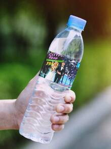 10-100pcs Customizable Mineral Water Bottle Sticker Set, Waterproof, Personalized Labels, Suitable For Weddings, Birthdays, Business, Party Promotions And Other Occasions - Transparent - View 5