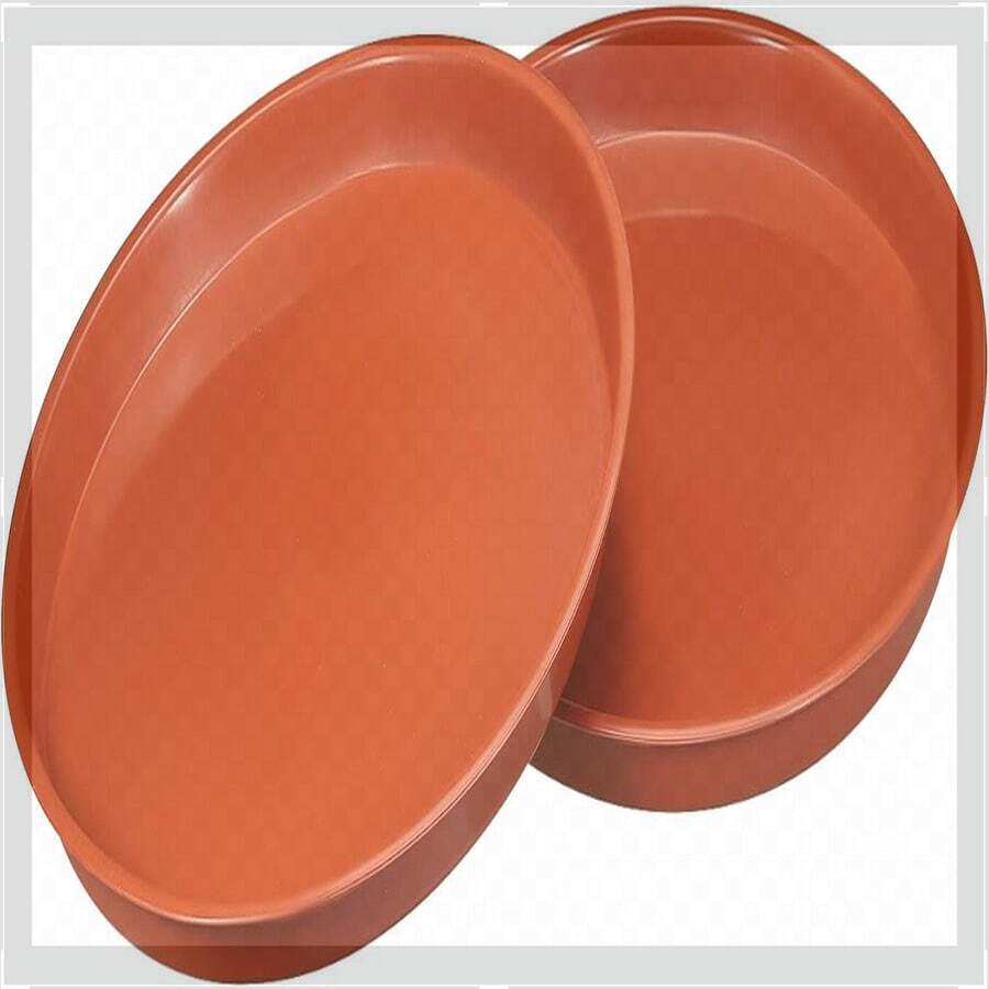 2 Pack Planter Saucers - Plastic Plant Tray Flowerpot Drip Trays Round For Outdoor/Garden (13 Inch/ 34cm, Red) - 肉凍 - 查看 1