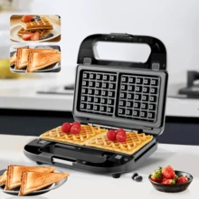 CACHOO KEINVE 3-In-1 Sandwich Maker, Panini Press & Waffle Iron - Indoor & Outdoor Electric Grill With Removable Non-Stick Plates, Cool-Touch Handle, LED Light, Easy Clean, 750W - Perfect For Home, Kitchen, Camping & Travel - US A Type Plug(110-127V) - View 8