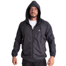 Men's Water-Repellent Windbreaker Jacket, Lined Hood, Made From Aspen Fabric, Lightweight And Durable - màu đen - Xem 4