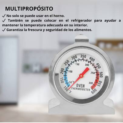 3 PIEZAS Termómetro para horno análogo de acero 50°C a 300°C | Dial grande 2" para lectura precisa | Ideal para repostería, cocina, horno eléctrico, gas o ahumador | Resistente al calor, sin batería | Termómetro de cocina profesional tipo reloj para hornear pasteles, pizza, pan, carnes y más | Medidor de temperatura para horno con soporte y gancho | Compatible con horno de gas y eléctrico | Repuesto ideal para hornos sin termómetro | Cocina segura y sin sobrecalentamiento | Termómetro resistente, duradero y fácil de usar | Lectura rápida y exacta en grados Celsius y Fahrenheit | Accesorio indispensable para amantes de la cocina y la panadería | Termómetro de acero para horno con diseño clásico y duradero | Compatible con hornos convencionales, industriales y domésticos | Medidor de temperatura horno grill parrilla profesional.
