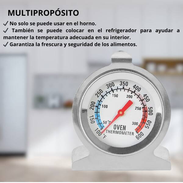 3 PIEZAS Termómetro para horno análogo de acero 50°C a 300°C | Dial grande 2" para lectura precisa | Ideal para repostería, cocina, horno eléctrico, gas o ahumador | Resistente al calor, sin batería | Termómetro de cocina profesional tipo reloj para hornear pasteles, pizza, pan, carnes y más | Medidor de temperatura para horno con soporte y gancho | Compatible con horno de gas y eléctrico | Repuesto ideal para hornos sin termómetro | Cocina segura y sin sobrecalentamiento | Termómetro resistente, duradero y fácil de usar | Lectura rápida y exacta en grados Celsius y Fahrenheit | Accesorio indispensable para amantes de la cocina y la panadería | Termómetro de acero para horno con diseño clásico y duradero | Compatible con hornos convencionales, industriales y domésticos | Medidor de temperatura horno grill parrilla profesional.