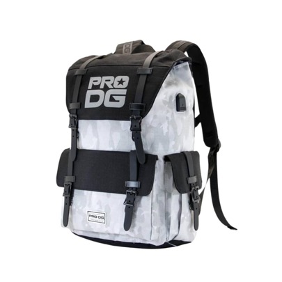 Zaino urbano scolastico premium bianco e grigio con due scomparti, 34x44x17 cm