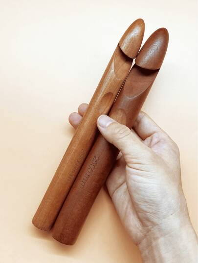 [Extra Large Bamboo Crochet Hook] Carbonized Bamboo Crochet Hook, Large Size, 15mm/20mm/25mm - Smooth Crochet Hook For Bulky Yarn And Knitting