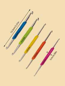 TPR Soft Rubber Double-Ended Crochet Hooks, Ergonomic 2-In-1 Handle Design, Non-Slip, Multiple Sizes, Suitable For Knitting Projects - Multicolor - View 7