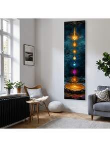 Thảm treo tường hình Mandala Luân xa rực rỡ - Treo tường dọc nhiều màu sắc với 7 viên đá Luân xa, Polyester bền, Thích hợp cho phòng ngủ, phòng tập yoga hoặc làm quà tặng trang trí nhà cửa, Thích hợp cho những người đam mê sức khỏe và tâm linh, Trang trí tường phòng ngủ | Nghệ thuật tâm linh | Thảm treo tường bền, Trang trí phòng thiền - Nhiều màu - Xem 4