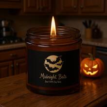 Brown Bottle Halloween Soy Candle, Halloween Party Decoration Favor, Scented Candle, Skull, Haunted Pumpkin Field - Gothic Halloween Jar Scented Candle, 5.2oz, Made With Beeswax, Coconut And Soy, Home Decor Halloween Decor Room Decor - Brown - View 5