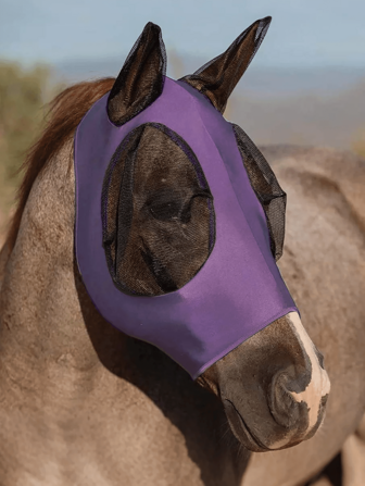 ProHorse Fly Mask With UV Protection, Breathable Adjustable Mesh Insect Proof Face Cover For Riding, Training, Outdoor Use - Equestrian Essential Gear