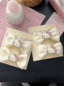 4PCS/2PCS - ,  Simple Cartoon Bow Hair Clips. This Is A Cute Cartoon-Style Sweet Side Hair Accessory And Bangs Accessory. It Is Made Of Durable Plastic Hair Clips, With An Elegant And Fun Design. (This Product Is Packaged In An OPP Bag Without Cardboard, And Some Parts May Be Random.) - Multicolor - View 2