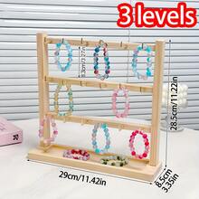 1 件木制多功能多层珠宝展示架带挂钩，项链、耳环、戒指、手链，珠宝店展示道具，适用于女士收纳整理器旅行必需品返校宿舍收纳秋季装饰