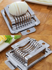 1 件不锈钢皮蛋切片器，多功能鸡蛋切割器，厨房小工具，鸡蛋切片器，皮蛋切片器，鸡蛋工具国庆节/圣诞节/万圣节 - 銀色 - 查看 8