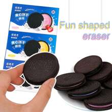 1pc/2pcs/4pcs Novelty Shaped Erasers - Cookie, Ramen, Chocolate, Ice Cream Designs, Pencil Erasers, Suitable For Office & School, Durable & Easy To Clean, Ideal For Students, Teachers, Daily Use, Back To School Gift, Memorabilia, Learning Competition Prize, School Office Supplies