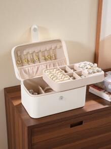 奢华皮革首饰盒、珠宝收纳盒、戒指盒。复古 PU 皮革女士首饰盒，可收纳耳环、项链、戒指、手链、手表等配饰，是完美的母亲节返校礼物 - 多色 - 查看 11