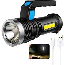 Linterna LED de Mano 2 en 1 Recargable 3W + COB - Negro - Ver 5