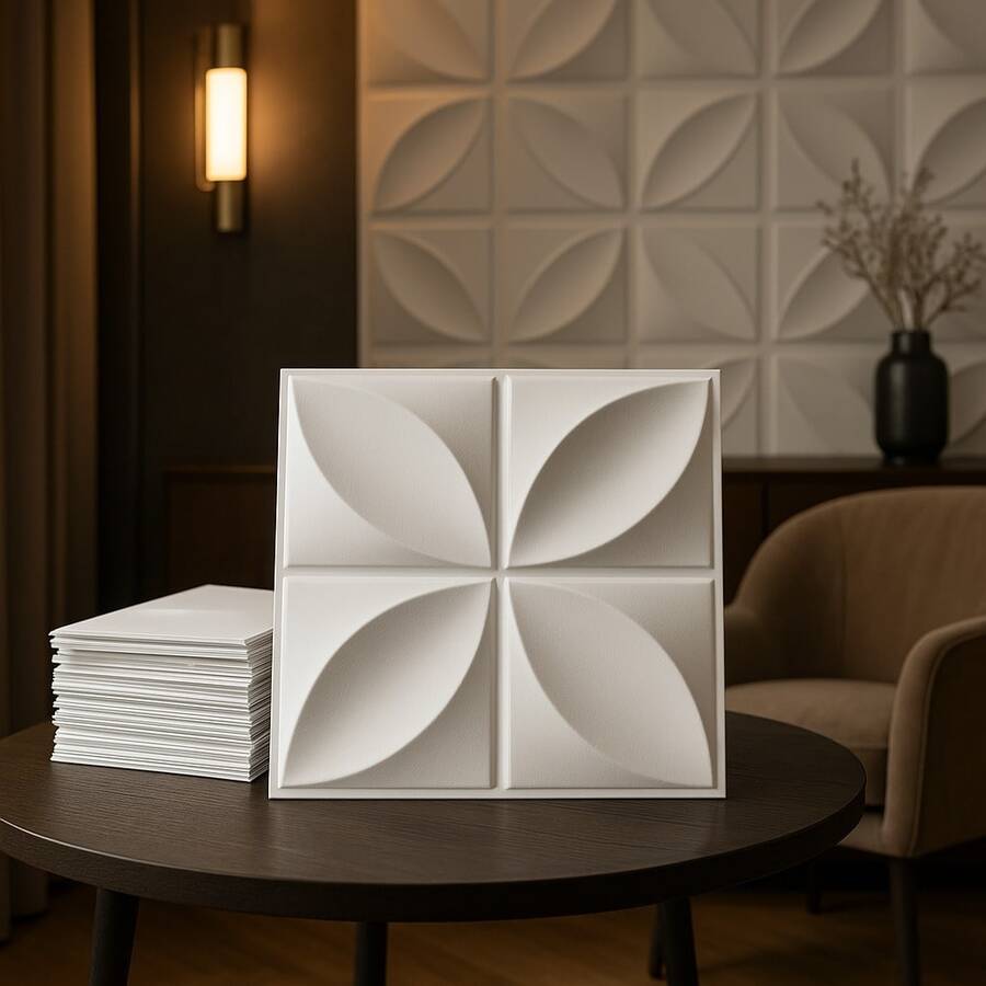 Kit Of 100 Decorative 3D PVC Wall Covering Panels - PETAL - View 1