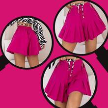 Shorts Moda Feminina Verao Tendencia Cintura Alta - Fúcsia - Visão 4