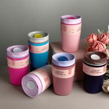 1pc 12oz Stainless Steel Vacuum Insulated Coffee Tumbler, Portable Travel Mug Suitable For Car, Office, Home, Camping, Modern Beverage Cup, Durable Household Container, Material, Outdoor Travel Companion - Multicolor - View 2